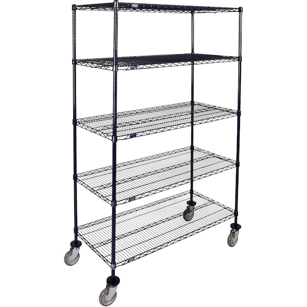 Nexel 5 Shelf Truck, Nexelon, 36inW x 14inD x 69inH, Polyurethane Swivel Casters B3158079 - main